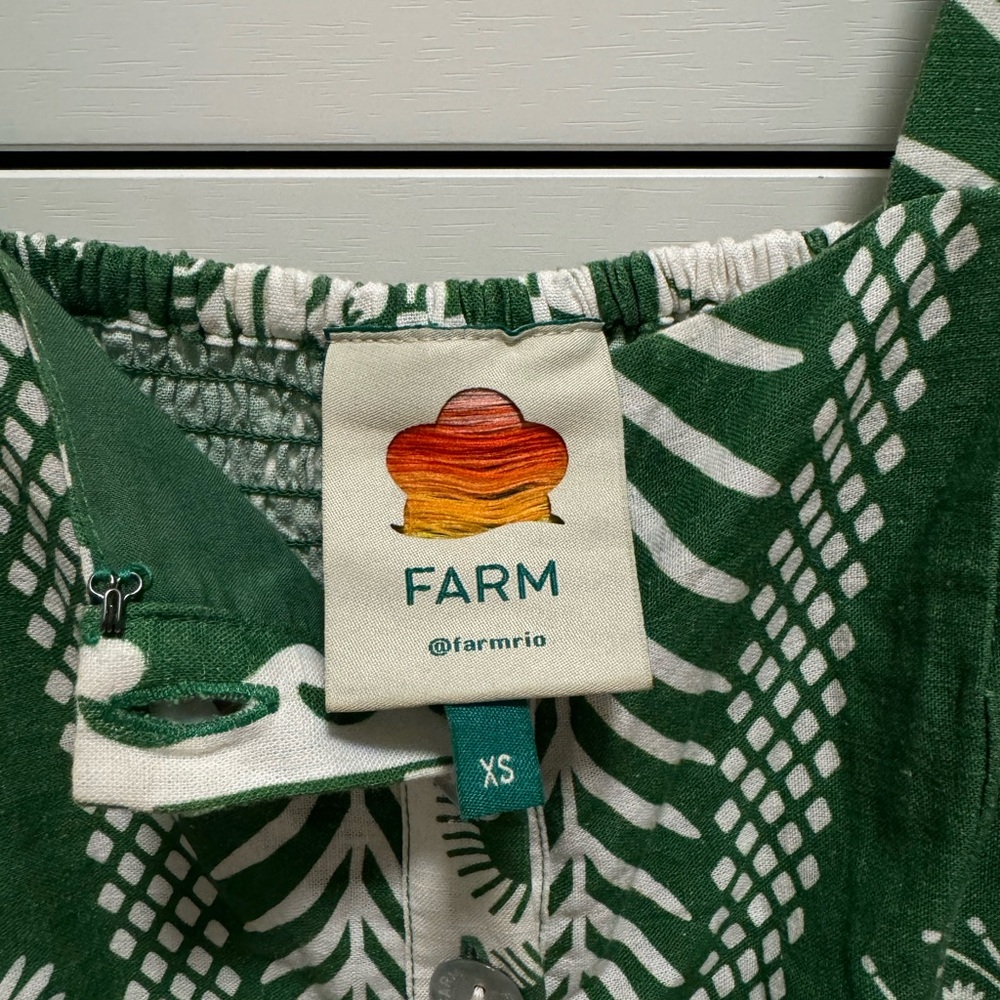 FARM Rio Green and White Botanical Jumpsuit - Picture 4 of 5